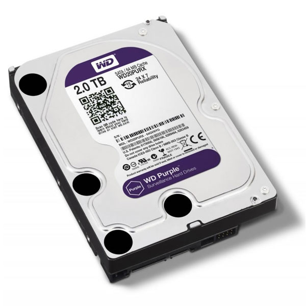 HD HDD 2TB WD PURPLE SATA III 35 PLACA DE VIDEOVIGILANCIA DVR NVR