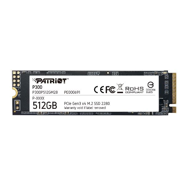 HD SSD 512GB PATRIOT P300 M2 NVME GEN3 2100MB/S 2280 Q 500GB