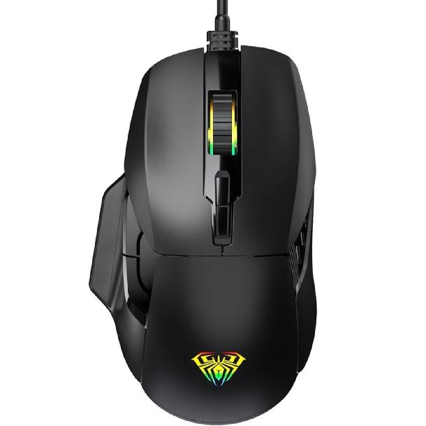 MOUSE AULA F815 NEGRO USB RGB 12800 DPI