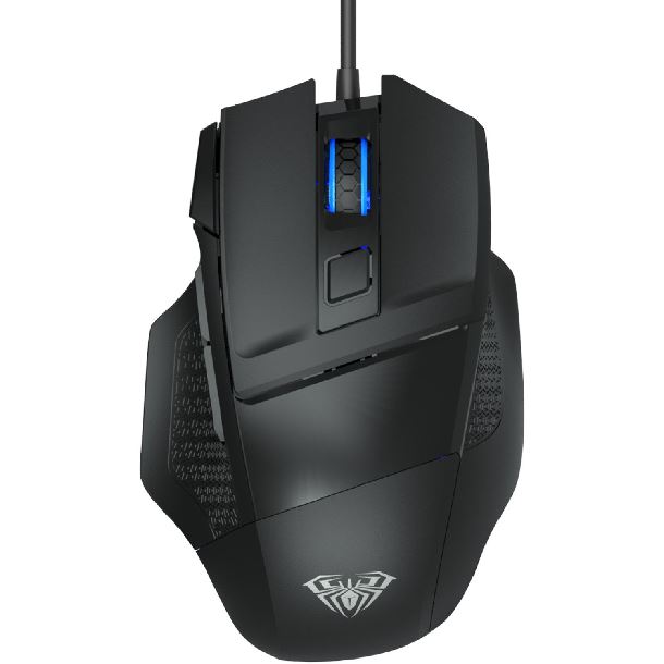 MOUSE AULA S12 WIRED NEGRO USB RGB 12800 DPI