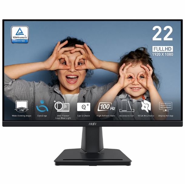 MONITOR 22 MSI PRO MP225V VA FHD 100HZ 1MS HDMI VGA