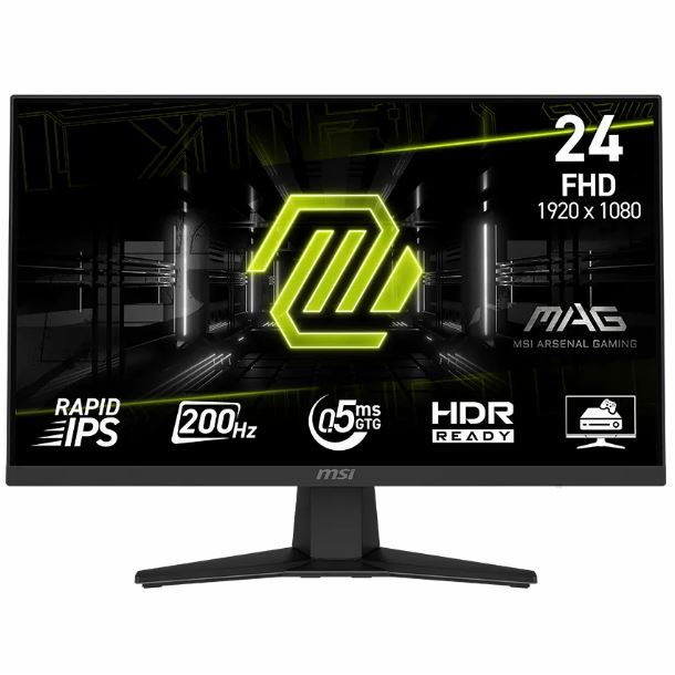 MONITOR GAMER 24 MSI MAG 244F IPS FHD 200HZ 05MS HDMI DP