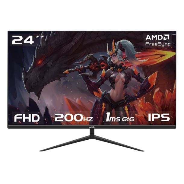 MONITOR GAMER 24 RAPTOR HAWK EYE FRAMELESS IPS 200HZ 1MS FHD HDMI DP