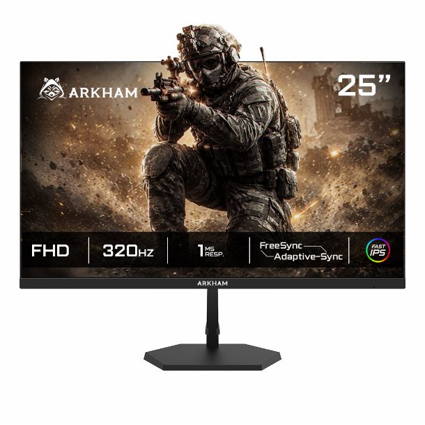 MONITOR GAMER 25 ARKHAM ARK25320FI8 IPS 320HZ 1MS FHD HDMI DP