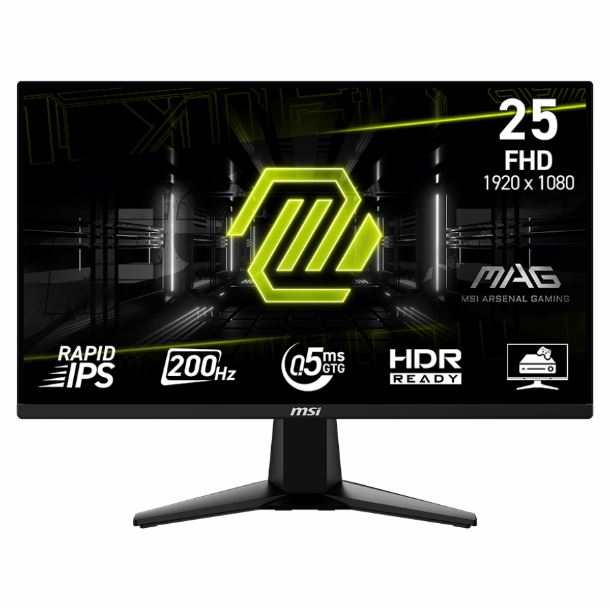 MONITOR GAMER 25 MSI MAG 255F E20 IPS FHD 200HZ 05MS HDMI DP