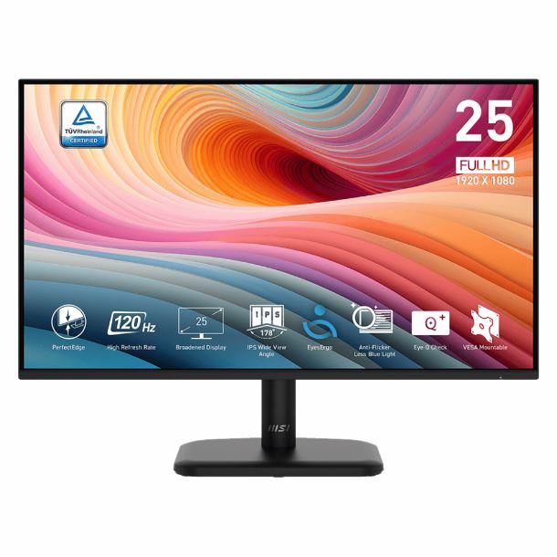 MONITOR GAMER 25 MSI PRO MP251L E2 IPS FHD 120HZ 1MS HDMI VGA
