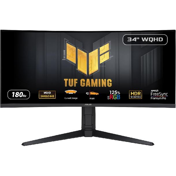 MONITOR GAMER CURVO 34 ASUS TUF GAMING VG34VQL3A VA WQHD 180HZ 1MS HDMI DP