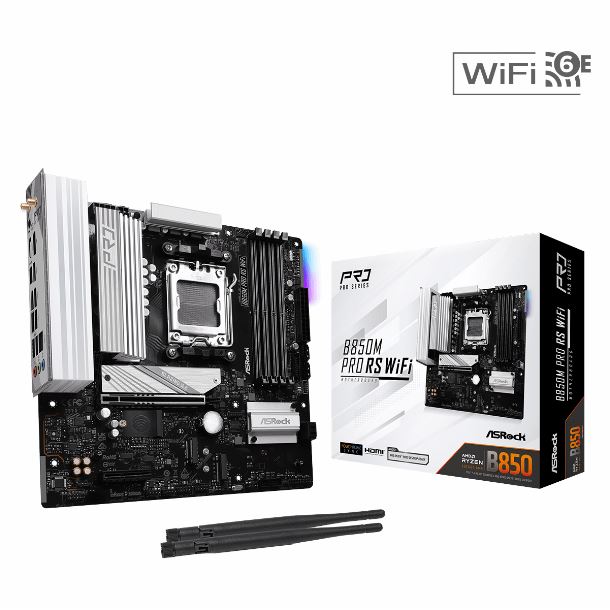 MOTHER ASROCK B850M PRO RS WIFI WHITE DDR5 AM5
