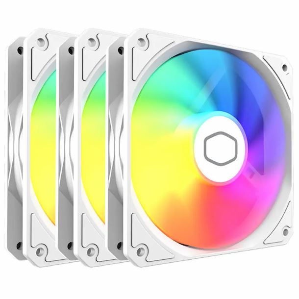 KIT 3 FAN COOLER 120MM COOLERMASTER MASTERFAN MF120 LITE ARGB WHITE