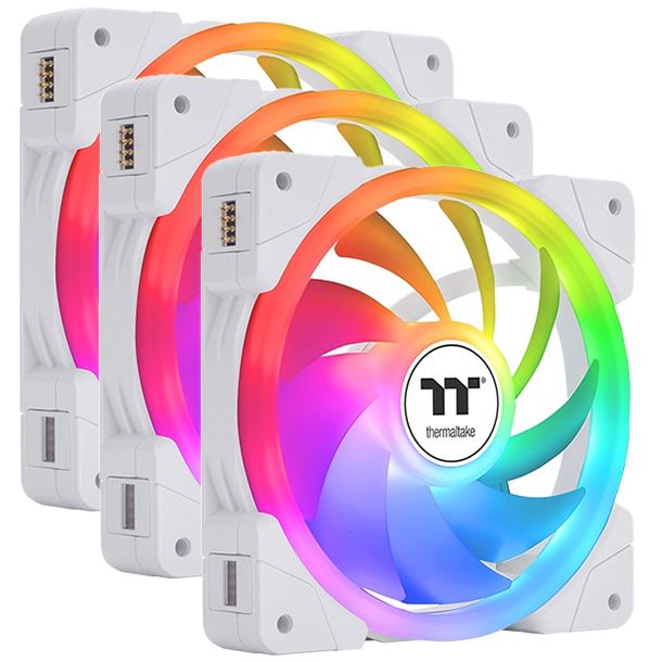 KIT 3 FAN COOLER 140MM THERMALTAKE SWAFAN EX14 ARGB WHITE PREMIUM EDITION