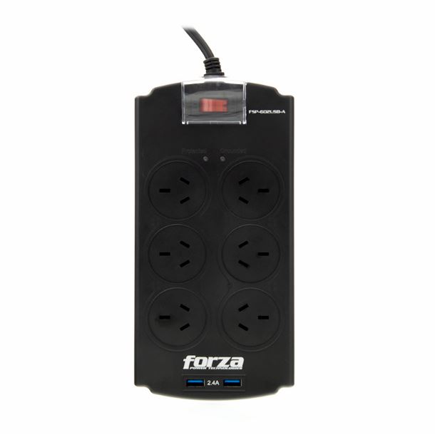 PROTECTOR DE TENSION FORZA FSP-602USB-A 2200W 6 TOMAS 2 USB