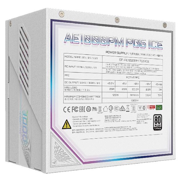 FUENTE 1000W GIGABYTE AORUS ELITE GP-AE1000PM PG5 ICE 80 PLUS PLATINUM
