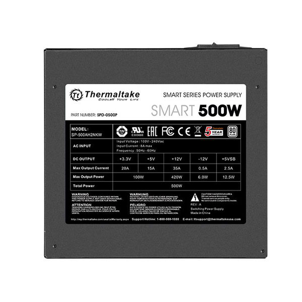 fuente-500w-thermaltake-smart-80-plus-white