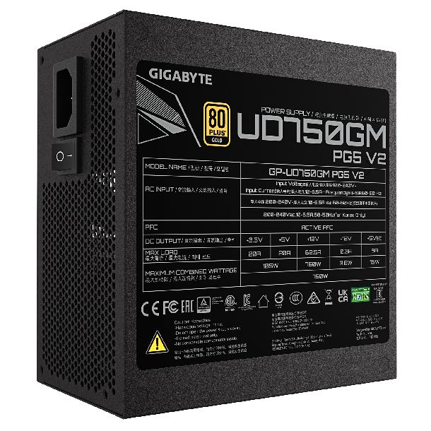 FUENTE 750W GIGABYTE GP-UD750GM V2 80 PLUS GOLD