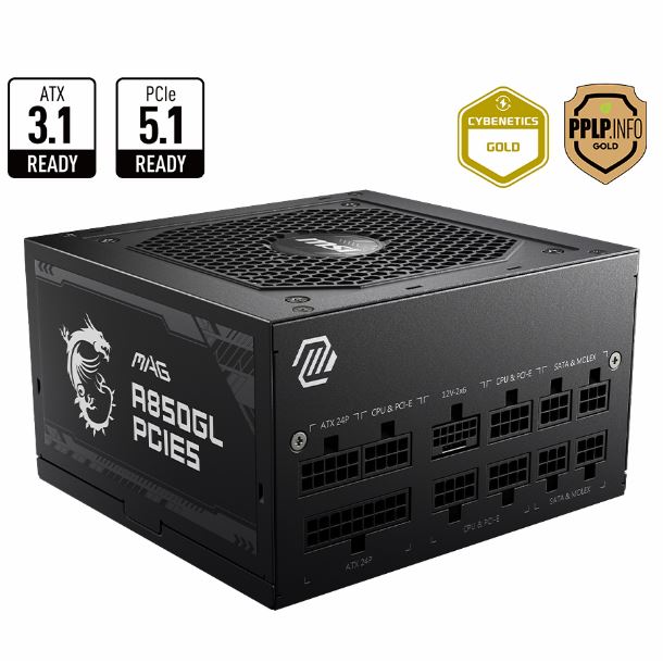 FUENTE 850W MSI MAG A850GL PCIE5 80 PLUS GOLD FULL MODULAR