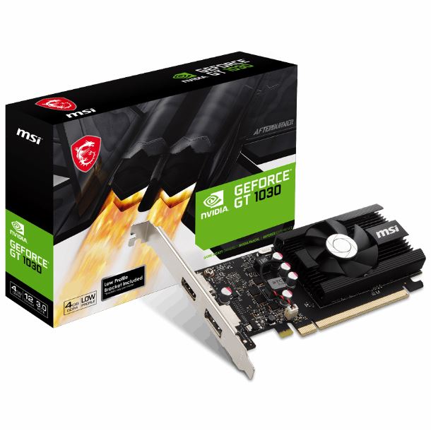 PLACA DE PLACA DE VIDEO GEFORCE GT 1030 4GB MSI 4DG4 LOW PROFILE