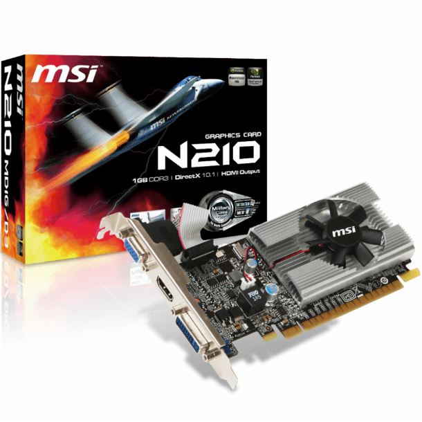 PLACA DE VIDEO GEFORCE GT 210 1GB MSI N210-MD1G/D3 LOW PROFILE