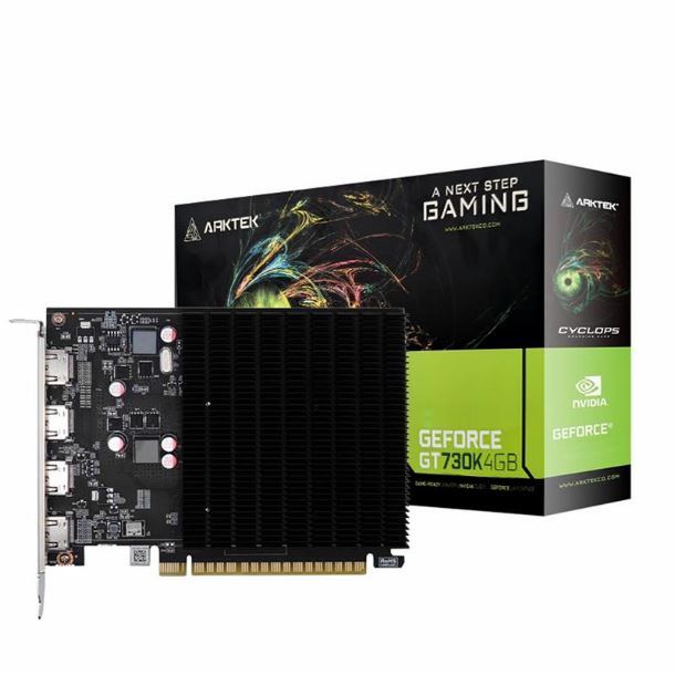 PLACA DE PLACA DE VIDEO GEFORCE GT 730K 4GB DDR3 64BIT ARKTECK AKN730KD3S4GH1