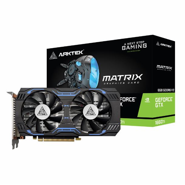 PLACA DE PLACA DE VIDEO GEFORCE GTX 1660 TI 6GB ARKTEK V2 DUAL FAN