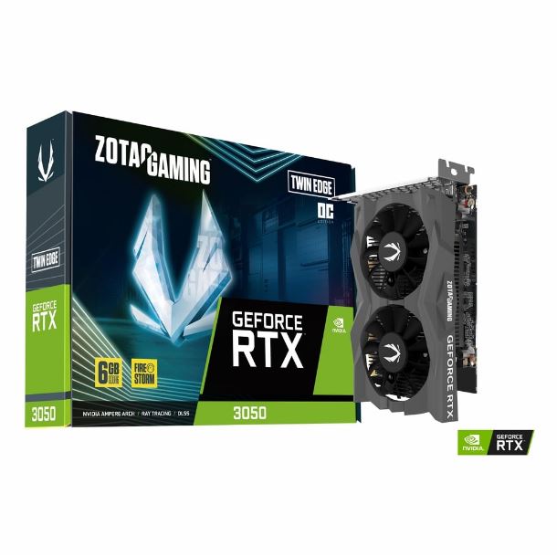 PLACA DE PLACA DE VIDEO GEFORCE RTX 3050 6GB ZOTAC TWIN EDGE OC