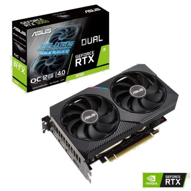 PLACA DE PLACA DE VIDEO GEFORCE RTX 3060 12GB ASUS DUAL V2 OC EDITION