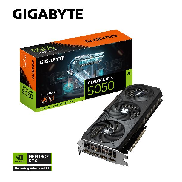 PLACA DE PLACA DE VIDEO GEFORCE RTX 5050 8GB GIGABYTE GAMING OC 3X