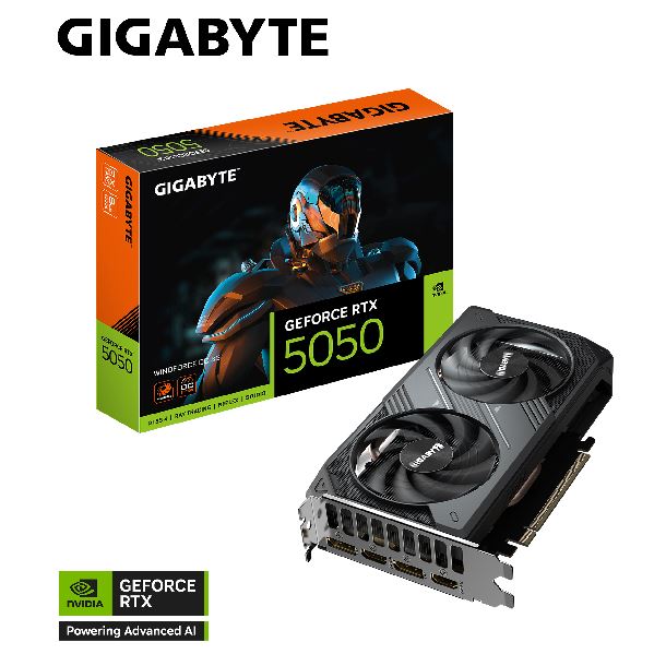 PLACA DE PLACA DE VIDEO GEFORCE RTX 5050 8GB GIGABYTE WINDFORCE OC