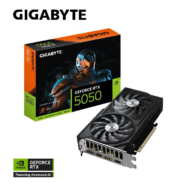 PLACA DE PLACA DE VIDEO GEFORCE RTX 5050 8GB GIGABYTE WINDFORCE V2 OC