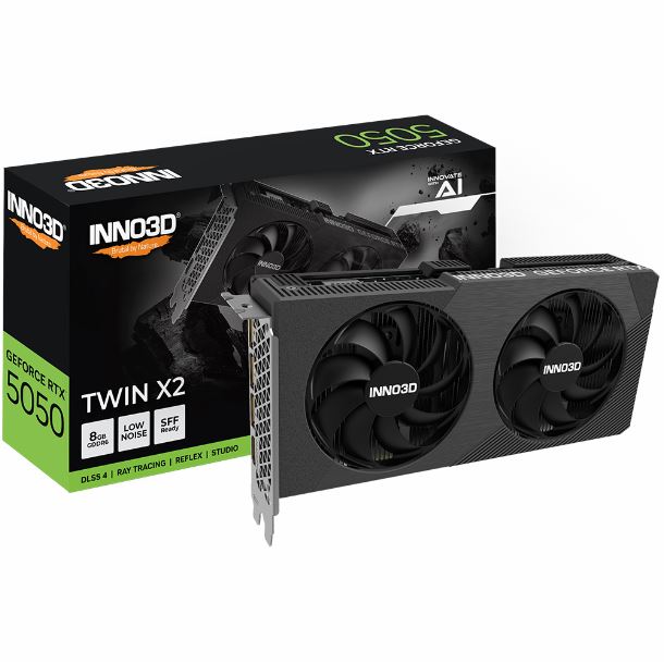 PLACA DE PLACA DE VIDEO GEFORCE RTX 5050 8GB INNO3D TWIN X2