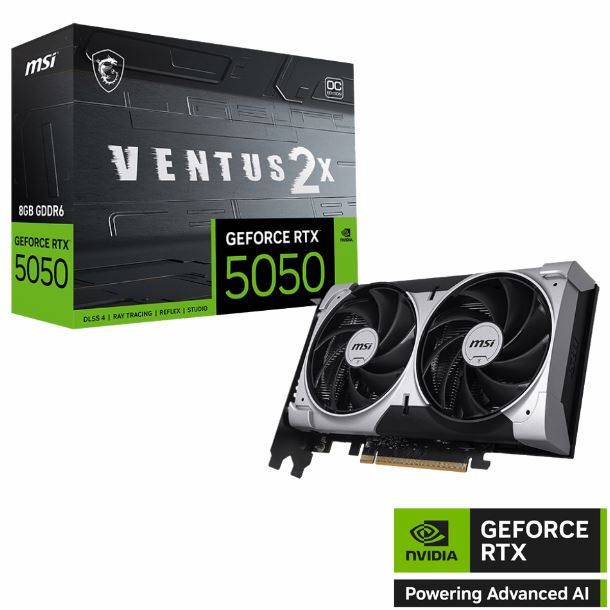 PLACA DE PLACA DE VIDEO GEFORCE RTX 5050 8GB MSI VENTUS 2X OC