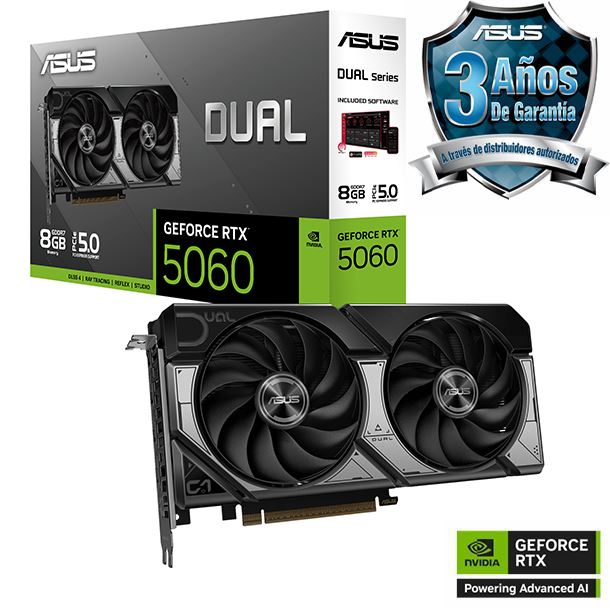 PLACA DE PLACA DE VIDEO GEFORCE RTX 5060 8GB ASUS DUAL