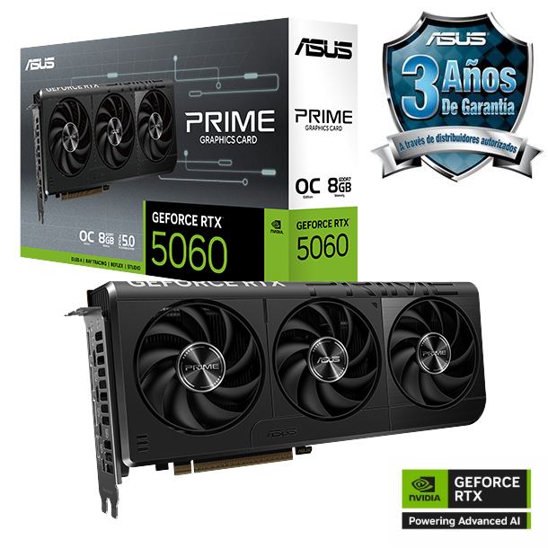 PLACA DE PLACA DE VIDEO GEFORCE RTX 5060 8GB ASUS PRIME OC EDITION