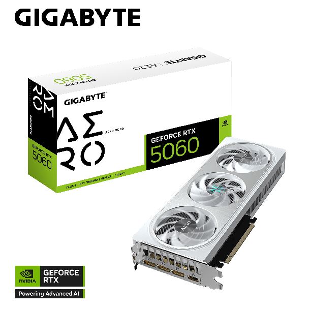 PLACA DE PLACA DE VIDEO GEFORCE RTX 5060 8GB GIGABYTE AERO OC