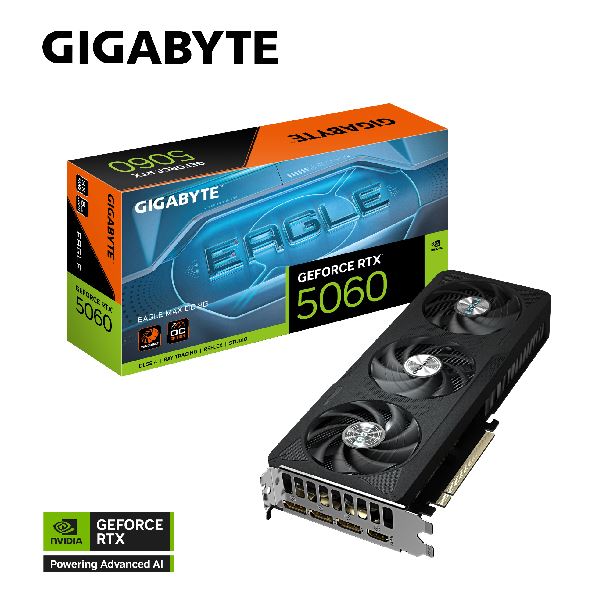 PLACA DE PLACA DE VIDEO GEFORCE RTX 5060 8GB GIGABYTE EAGLE MAX OC 3X