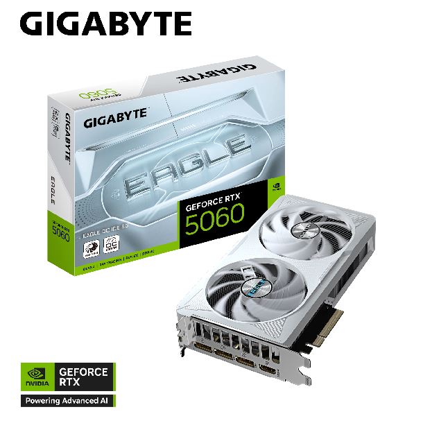 PLACA DE PLACA DE VIDEO GEFORCE RTX 5060 8GB GIGABYTE EAGLE OC ICE