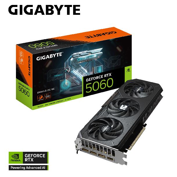 PLACA DE PLACA DE VIDEO GEFORCE RTX 5060 8GB GIGABYTE GAMING OC