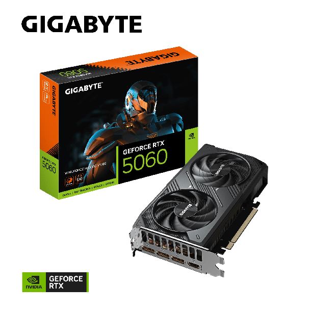 PLACA DE PLACA DE VIDEO GEFORCE RTX 5060 8GB GIGABYTE WINDFORCE MAX OC V2