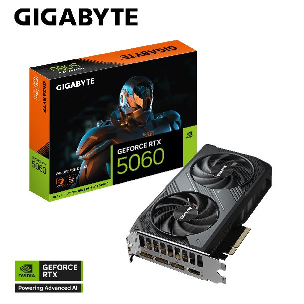 PLACA DE PLACA DE VIDEO GEFORCE RTX 5060 8GB GIGABYTE WINDFORCE OC