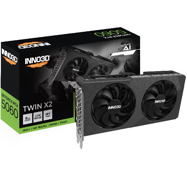 PLACA DE PLACA DE VIDEO GEFORCE RTX 5060 8GB INNO3D TWIN X2