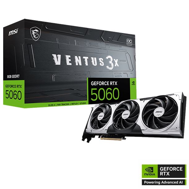 PLACA DE PLACA DE VIDEO GEFORCE RTX 5060 8GB MSI VENTUS 3X OC