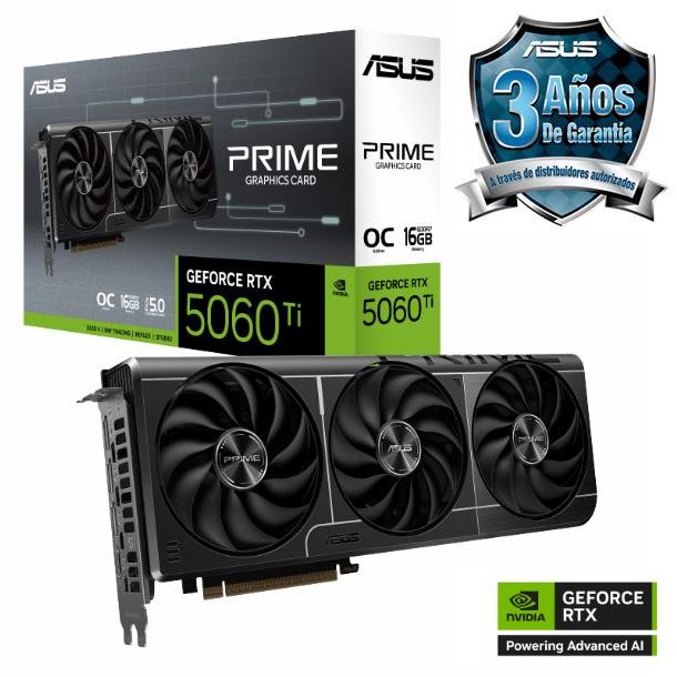 PLACA DE PLACA DE VIDEO GEFORCE RTX 5060 TI 16GB ASUS PRIME OC EDITION