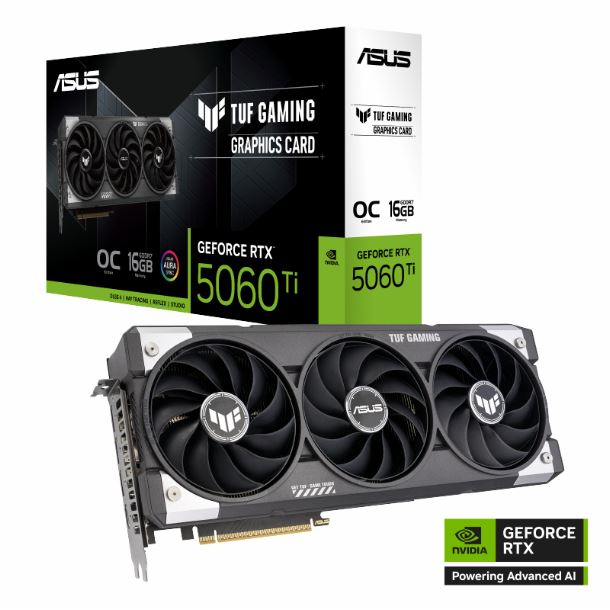 PLACA DE PLACA DE VIDEO GEFORCE RTX 5060 TI 16GB ASUS TUF GAMING OC EDITION