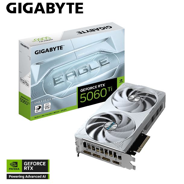PLACA DE VIDEO GEFORCE RTX 5060 TI 8GB GIGABYTE EAGLE OC ICE