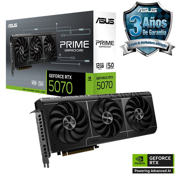 PLACA DE PLACA DE VIDEO GEFORCE RTX 5070 12GB ASUS PRIME