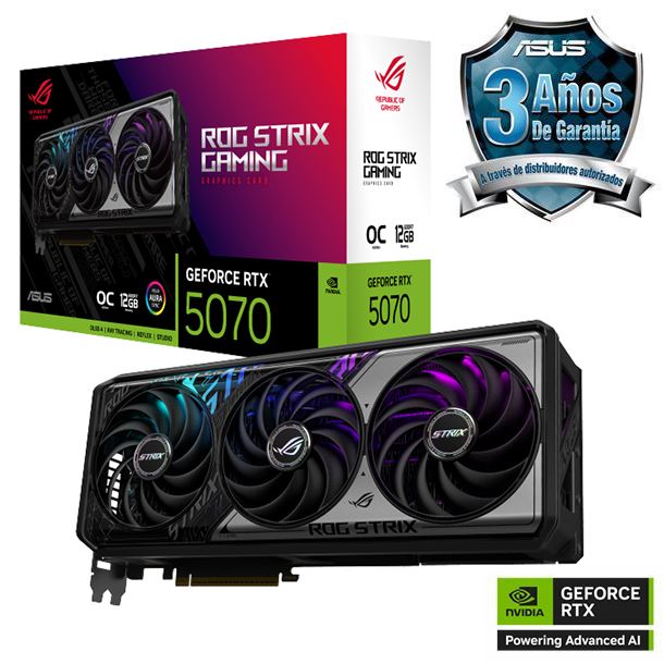 PLACA DE PLACA DE VIDEO GEFORCE RTX 5070 12GB ASUS ROG STRIX GAMING OC EDITION