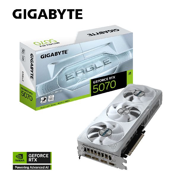 PLACA DE VIDEO GEFORCE RTX 5070 12GB GIGABYTE EAGLE OC ICE SFF