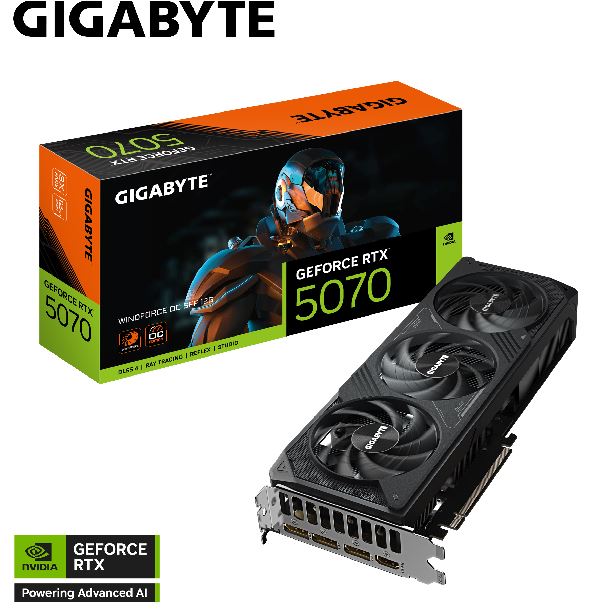 PLACA DE PLACA DE VIDEO GEFORCE RTX 5070 12GB GIGABYTE WINDFORCE OC SFF