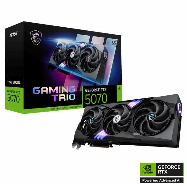 PLACA DE PLACA DE VIDEO GEFORCE RTX 5070 12GB MSI GAMING TRIO OC