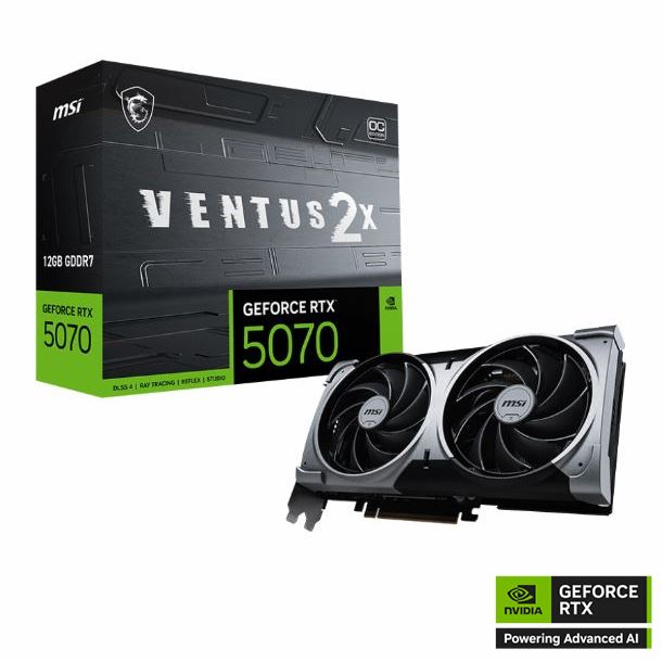 PLACA DE PLACA DE VIDEO GEFORCE RTX 5070 12GB MSI VENTUS 2X OC
