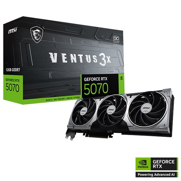 PLACA DE PLACA DE VIDEO GEFORCE RTX 5070 12GB MSI VENTUS 3X OC